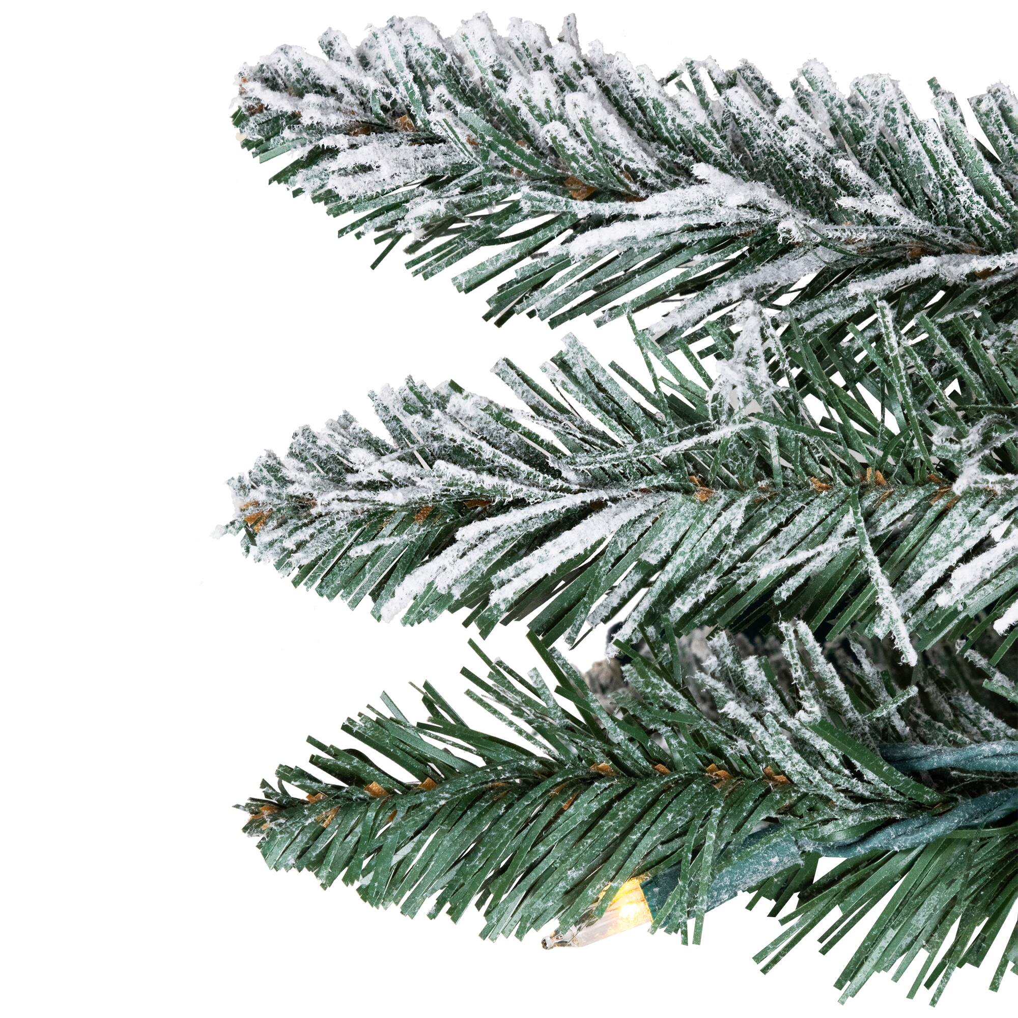 5ft. Pre-Lit Pencil Flocked Alpine Artificial Christmas Tree, Clear Lights